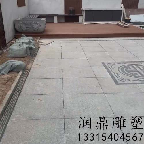 芝麻黑浮雕地鋪花盆臺(tái)階